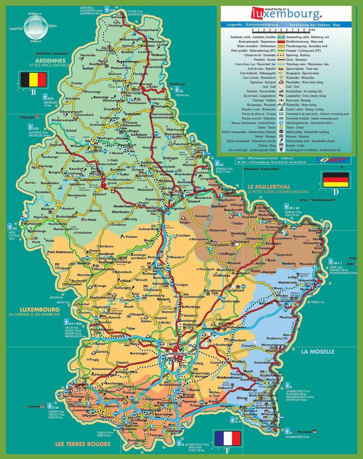 Luksemburgi vaatamisväärsused kaart