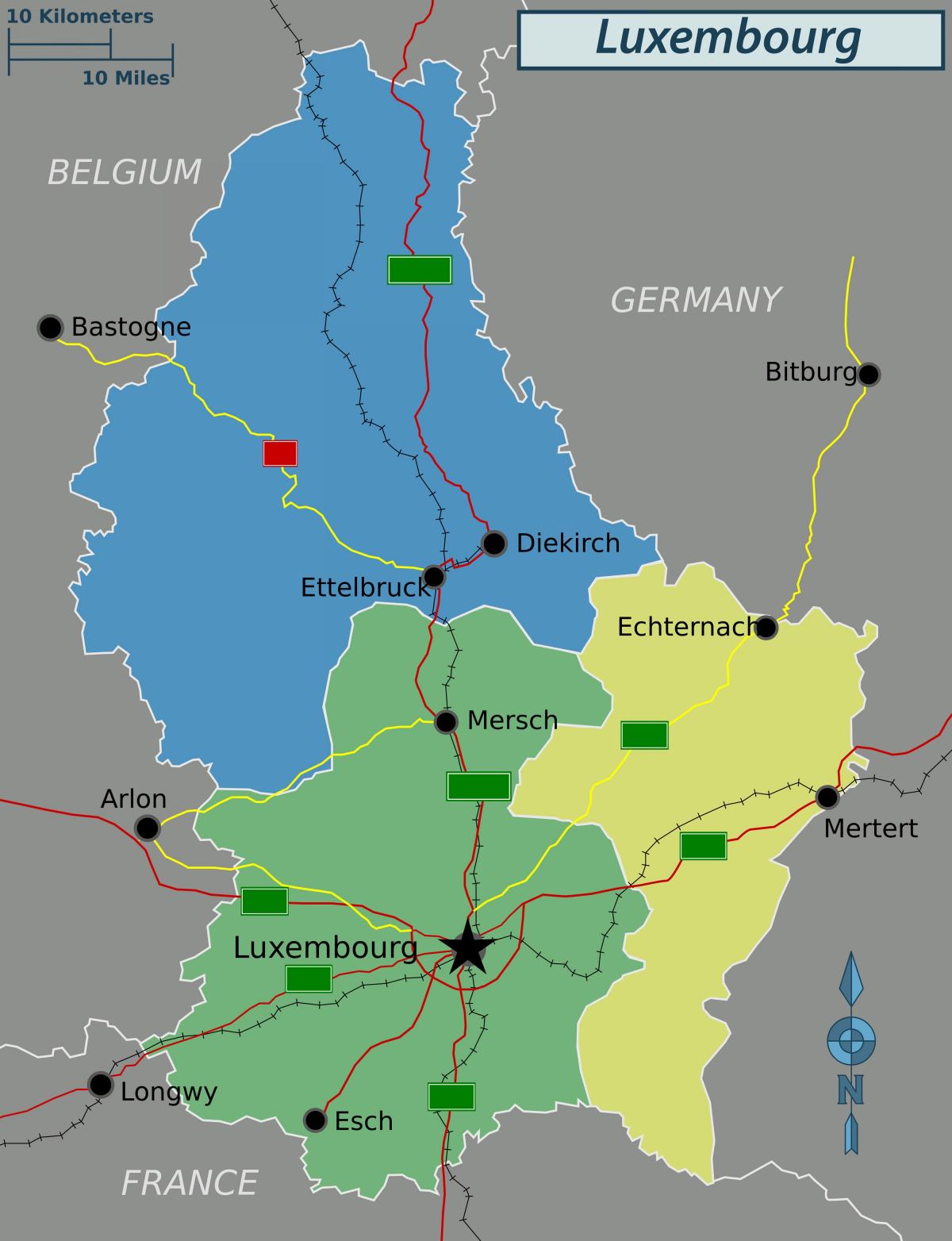 kaart Luksemburg poliitilise
