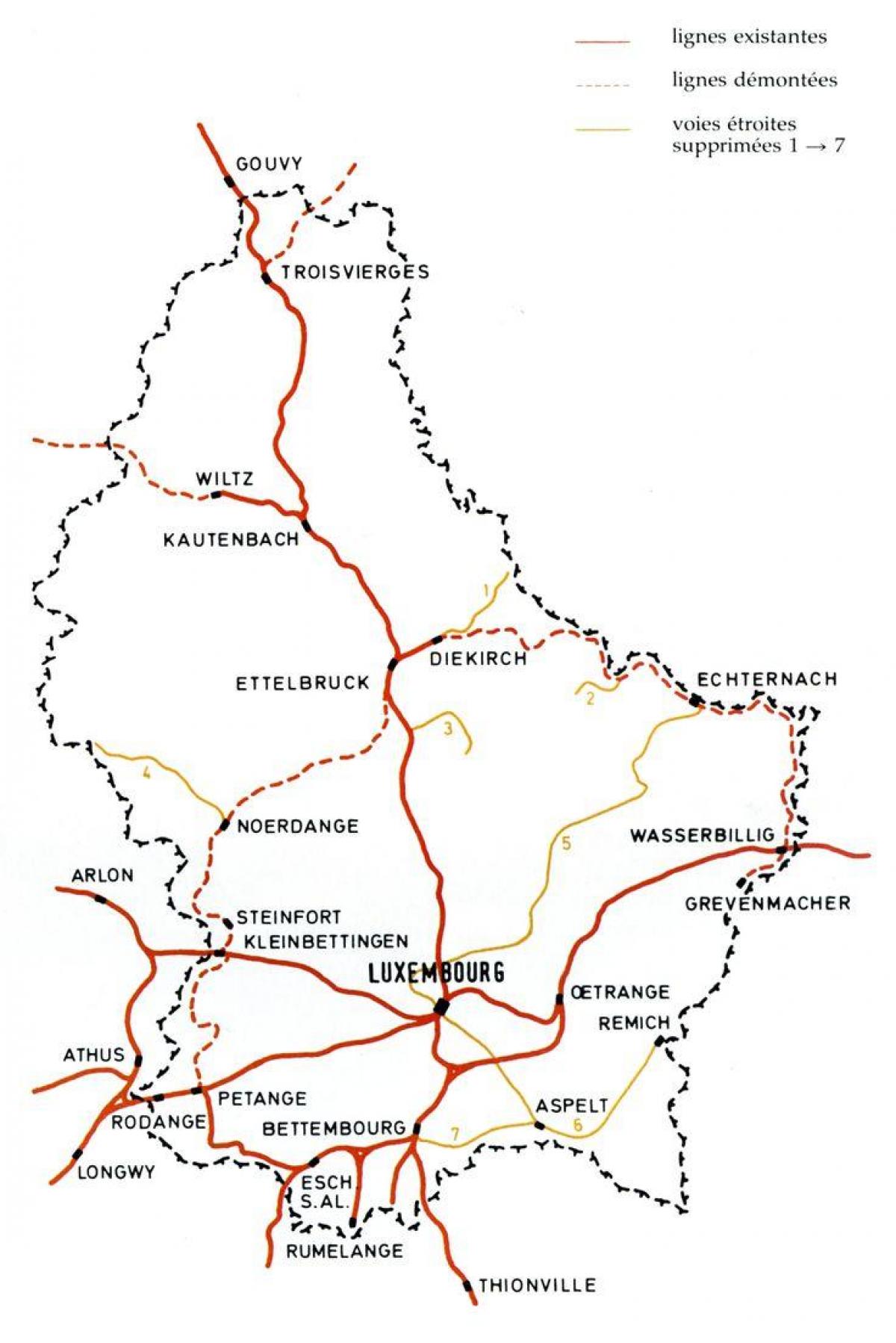 kaart Luksemburg rongi jaama