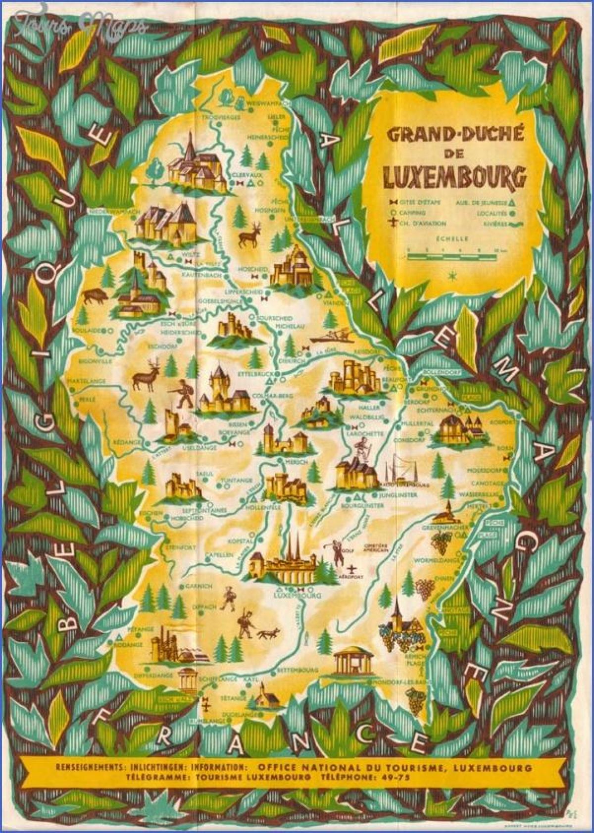 kaart Luksemburgi vaatamisväärsused