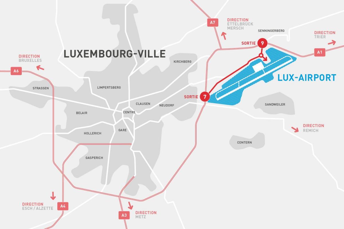 kaart Luksemburg lennujaam