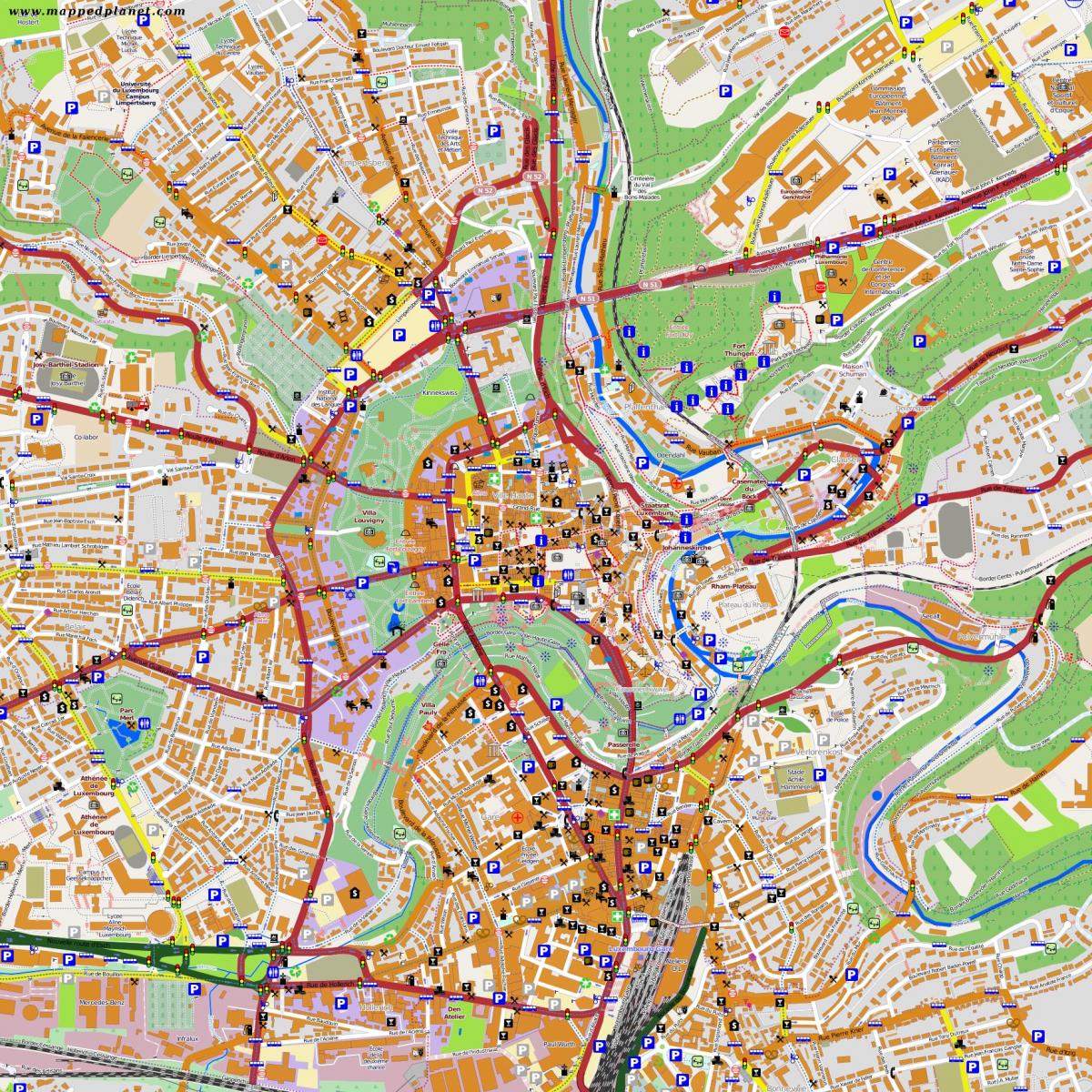 kaart Luksemburg kesklinn