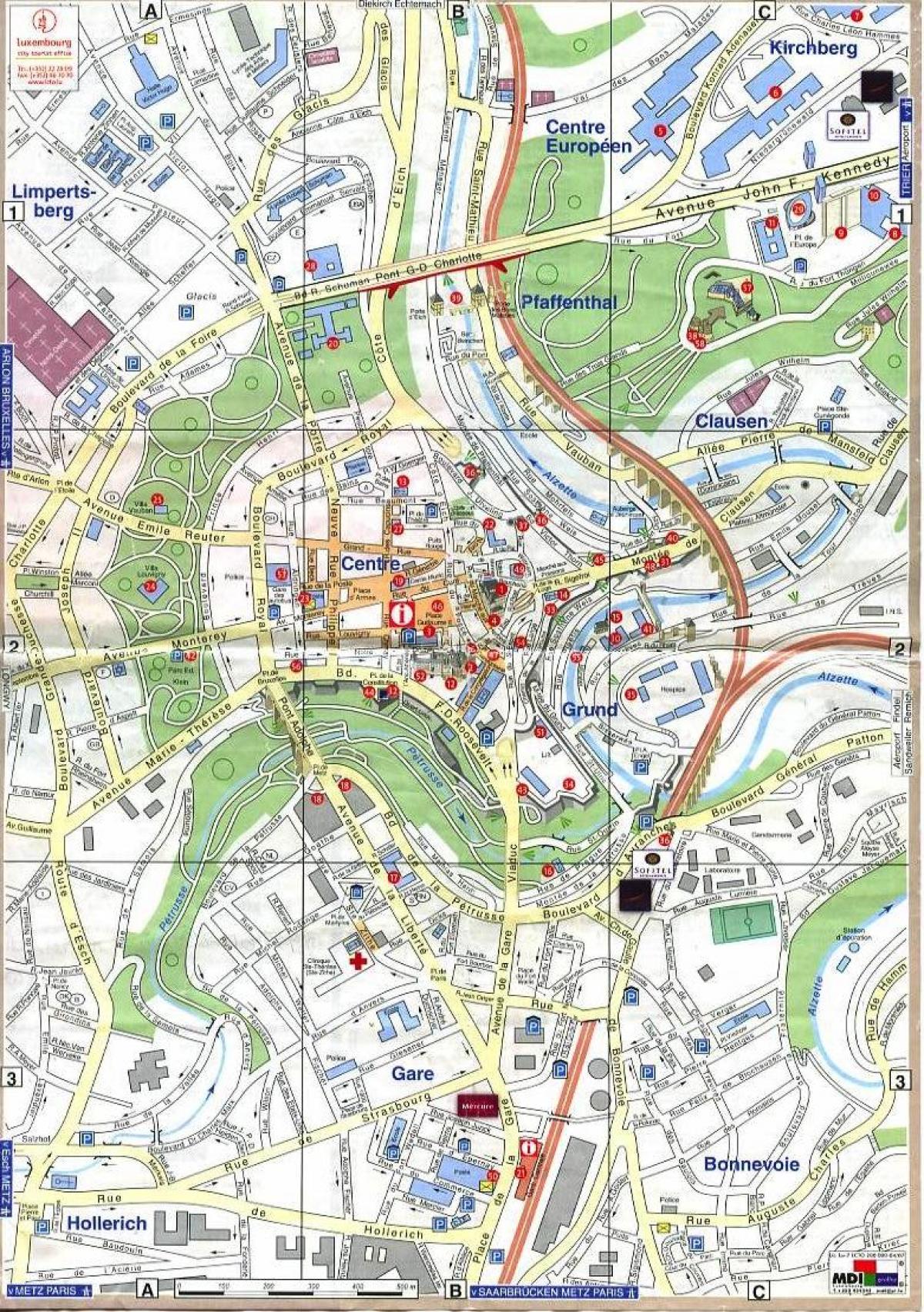 kaart Luxembourgi vanalinn